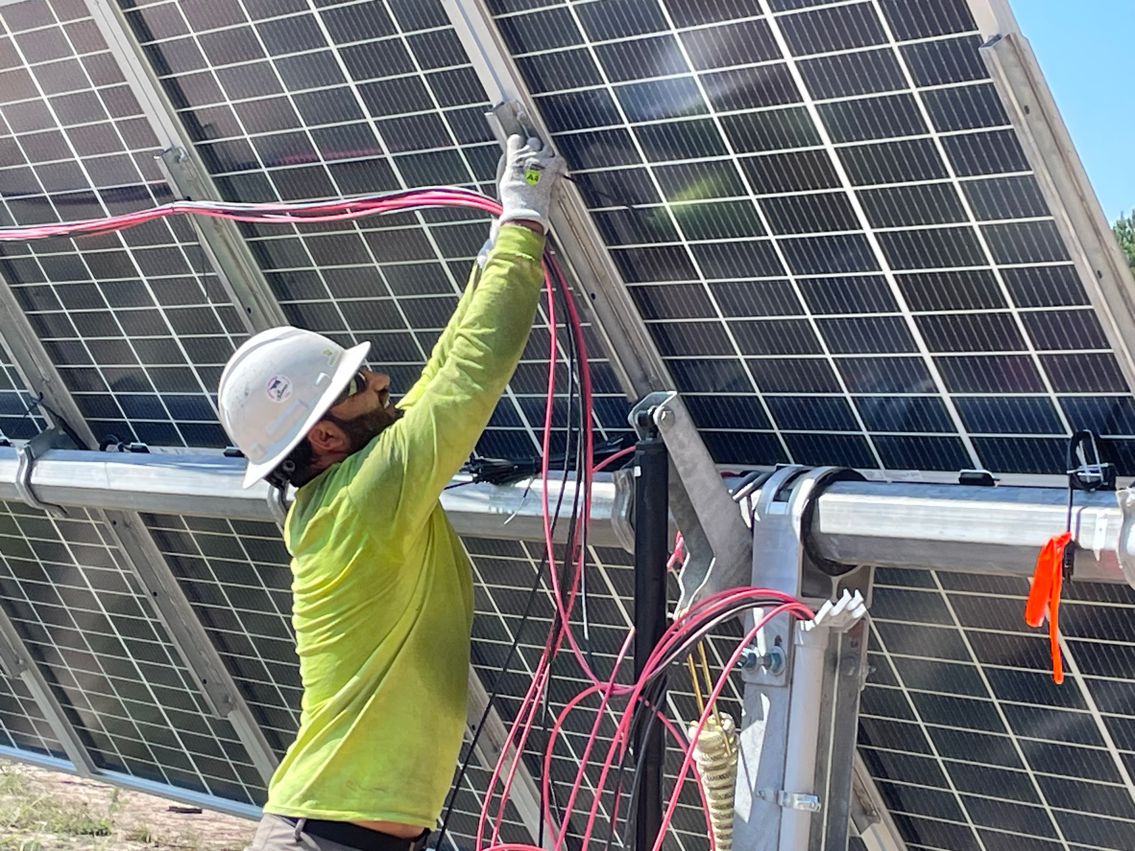 Wire management on a solar array