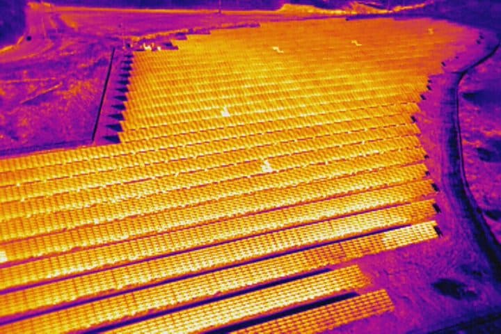 Aerial thermography of a solar array